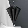 Hengdun's new light luxury metal-handled business long-handled umbrella, reinforced and wind-resistant golf umbrella with black rubber coating for sun protection and all-weather use, straight-handled umbrella, corporate advertising gift umbrella, available for wholesale and customized LOGO Specification image
